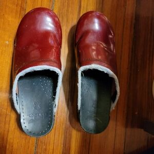 DANSKO Women's Red Patent Leather Clogs- Size 40